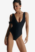 GOLDEN DOTS ONE-PIECE | BLACK